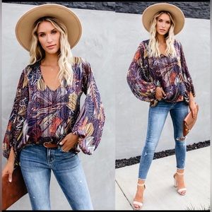 Vicidolls Campaign Balloon Sleeve Shimmer Blouse